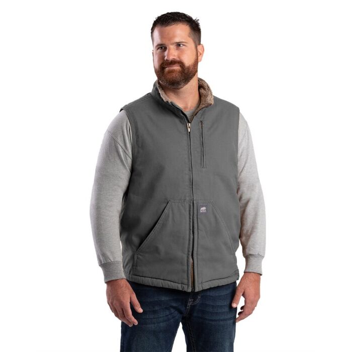 Men's Heartland Sherpa-Lined Washed Duck Vest Thumbnail