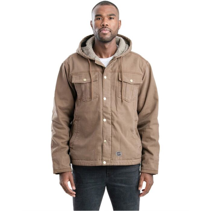 Men's Vintage Washed Sherpa-Lined Hooded Jacket Thumbnail