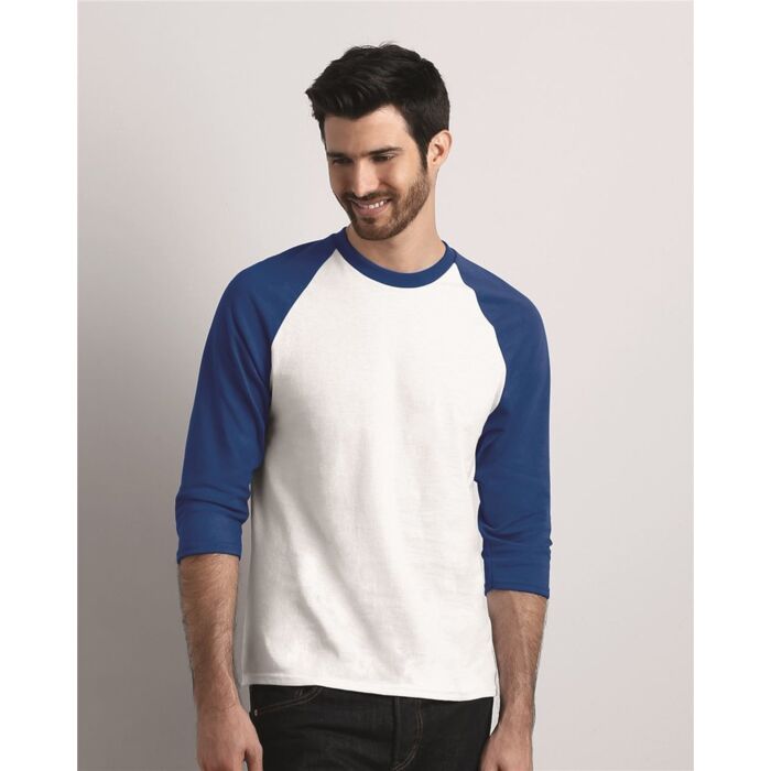 Unisex Heavy Cotton™ Raglan Three-Quarter Sleeve T-Shirt Thumbnail