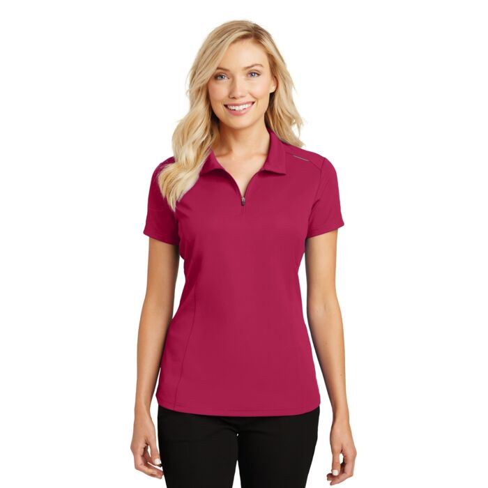 Women's Pinpoint Mesh Zip Polo Thumbnail
