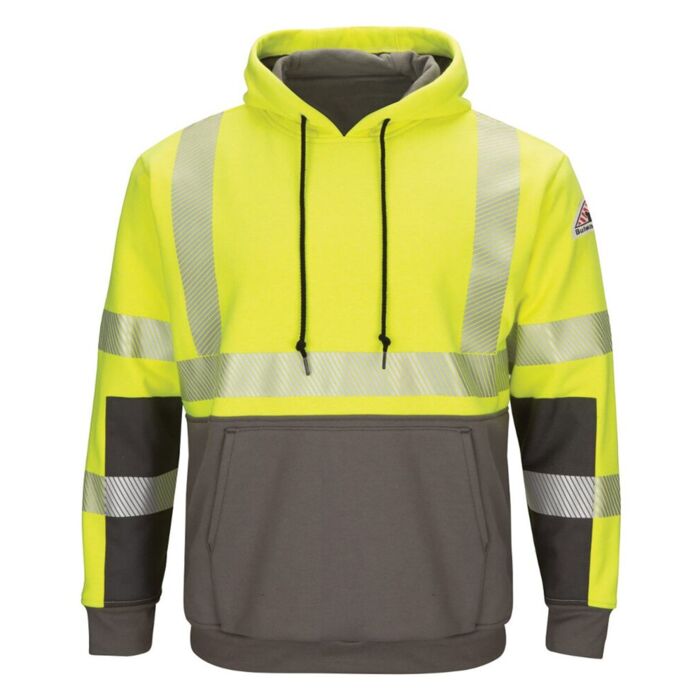 Men's Tall Hi-Visibility Color-Blocked Hooded Sweatshirt Thumbnail
