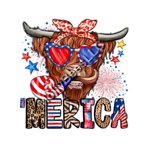 Merica' Highland Cow Thumbnail